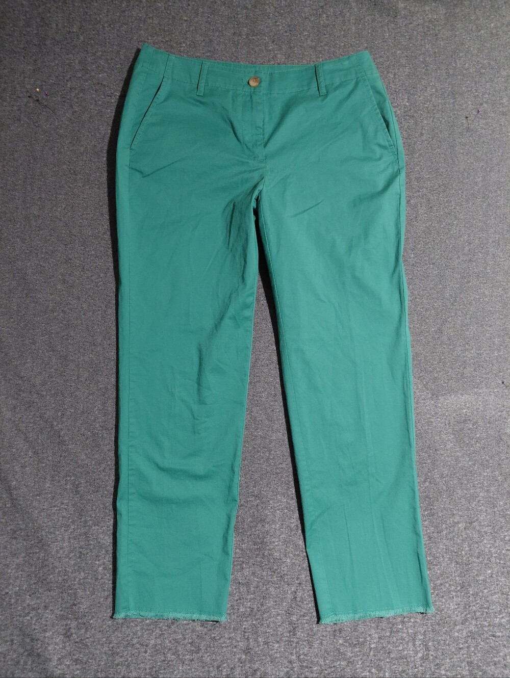Women's Green Cotton Blend Crop Pants by J.Jill In Sz 6 NWOT